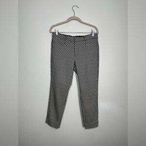 Banana Republic Black/White geometric print slim fit ankle stretch pants size 4P